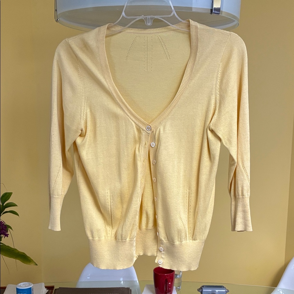 Women's Yellow Cardigan Sweater